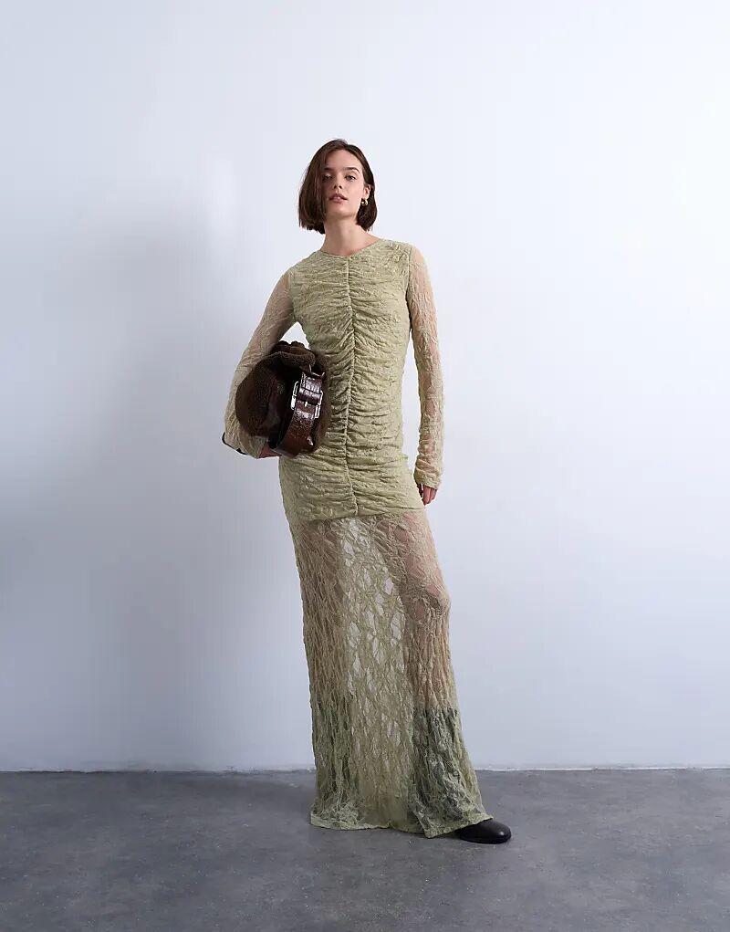 Длинное платье Topshop с кружевом и заниженной талией, зеленое, с присборенным спереди
Длинное платье Topshop с кружевом и заниженной талией, зеленое, с присборенным спереди