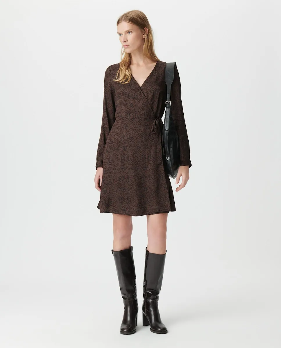 Платье с перекрещенным вырезом и леопардовым принтом IKKS, коричневый
Платье с перекрещенным вырезом и леопардовым принтом IKKS, коричневый