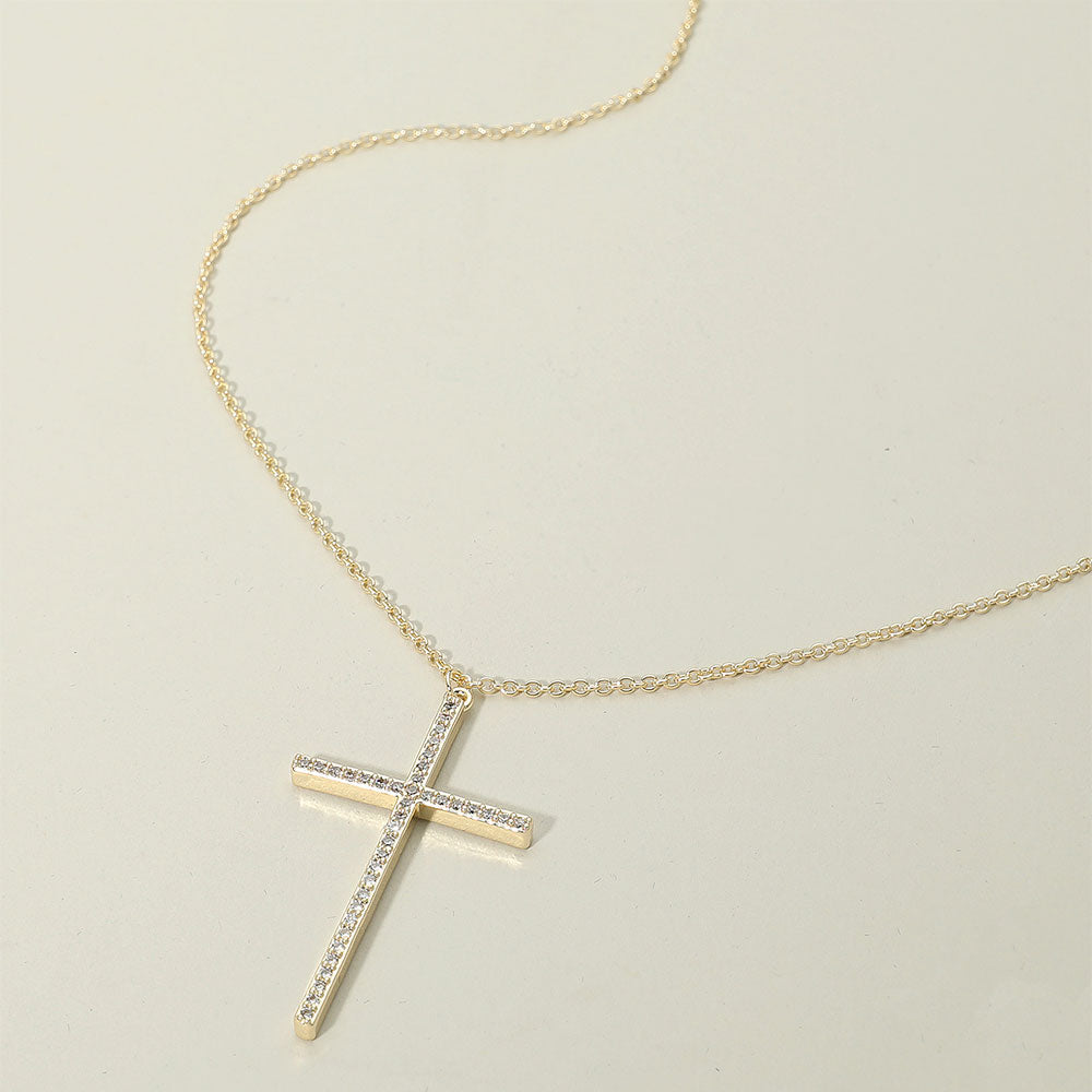 Ожерелье с подвеской-крестом, покрытое 14-каратным золотом и фианитами Fashnzfab, золотой
Ожерелье с подвеской-крестом, покрытое 14-каратным золотом и фианитами Fashnzfab, золотой