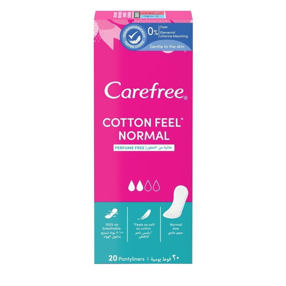 Carefree Cotton Normal ежедневные прокладки, 20 шт.
Carefree Cotton Normal ежедневные прокладки, 20 шт.