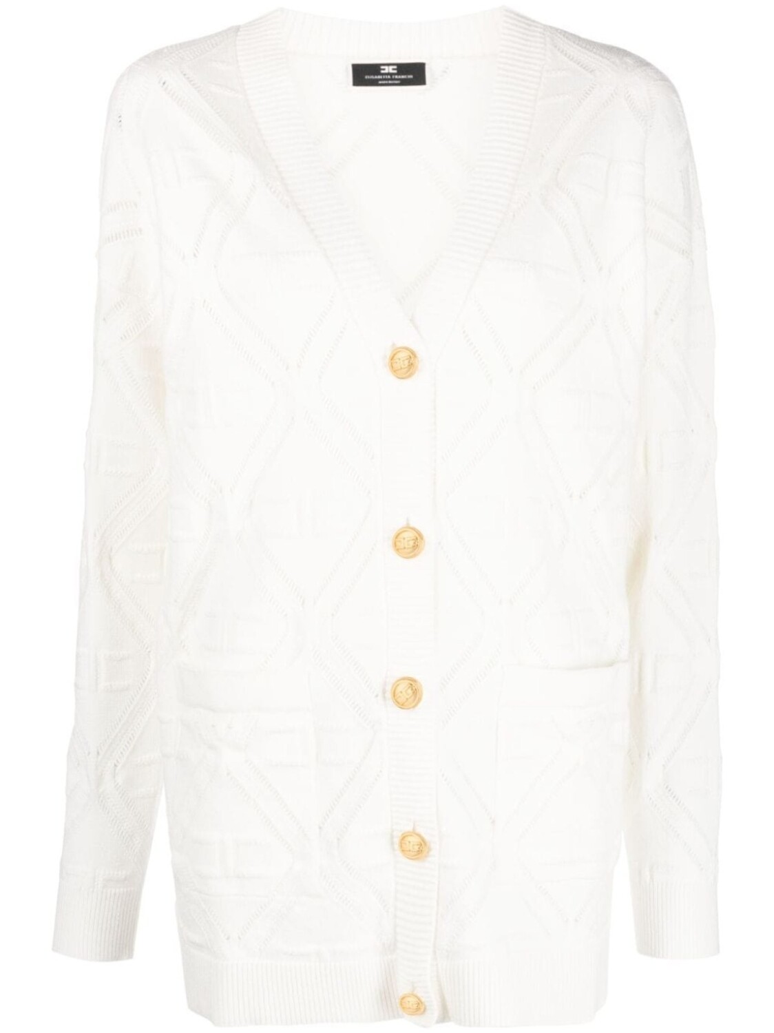Elisabetta Franchi кардиган с тисненым логотипом, белый
Elisabetta Franchi кардиган с тисненым логотипом, белый