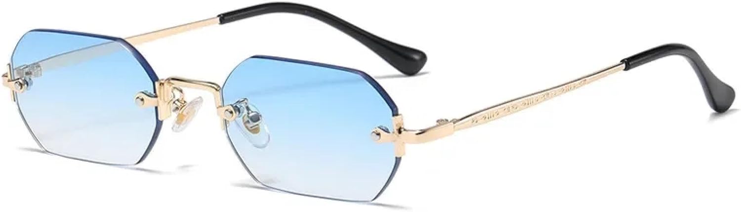 Солнцезащитные очки с защитой от УФ-излучения UV400 | Маленькие без оправы, металлические, золотистые | Для женщин и мужчин, для занятий спортом на открытом воздухе и вождения DSVIGF, Gold Blue
Солнцезащитные очки с защитой от УФ-излучения UV400 | Маленькие без оправы, металлические, золотистые | Для женщин и мужчин, для занятий спортом на открытом воздухе и вождения DSVIGF, Gold Blue