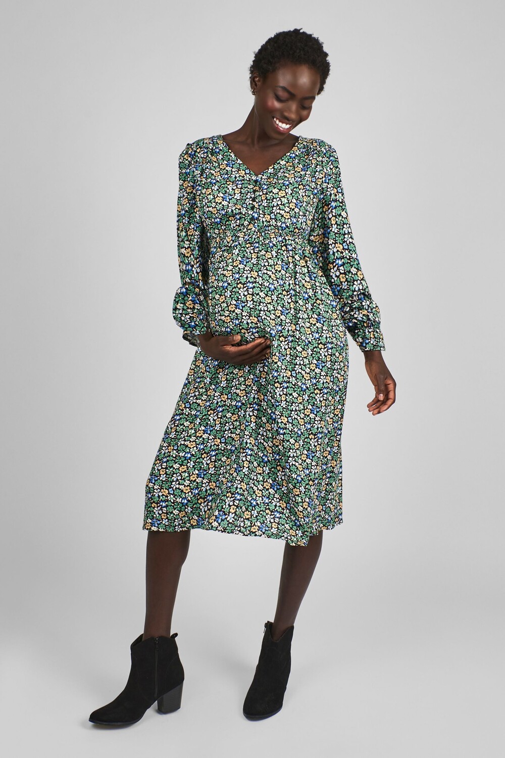 Платье миди для беременных с V образным вырезом Jojo Maman Bébé, зеленый
Платье миди для беременных с V образным вырезом Jojo Maman Bébé, зеленый