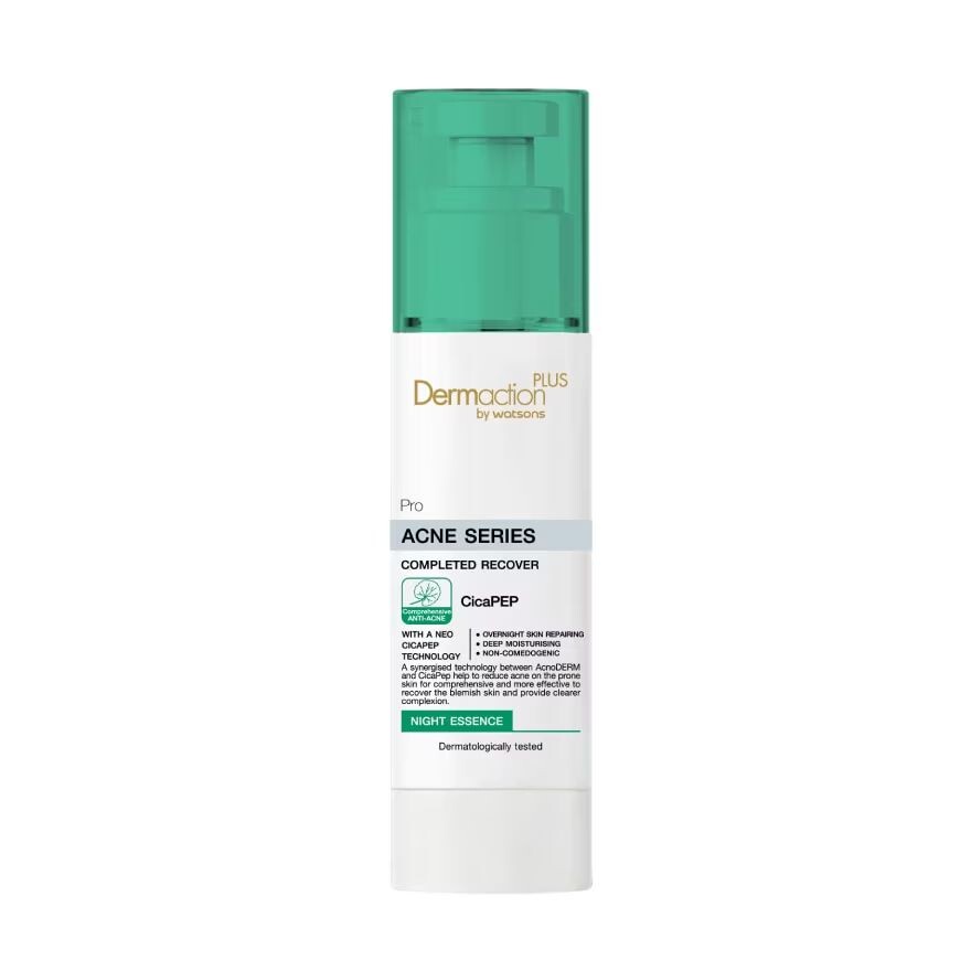 Dermaction Plus by Watsons Pro Acne Series Complete Recover Night Essence 40 мл, White
Dermaction Plus by Watsons Pro Acne Series Complete Recover Night Essence 40 мл, White