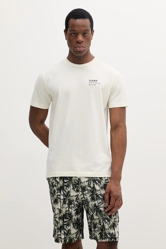 Хлопковая футболка Gant, бежевый
Хлопковая футболка Gant, бежевый