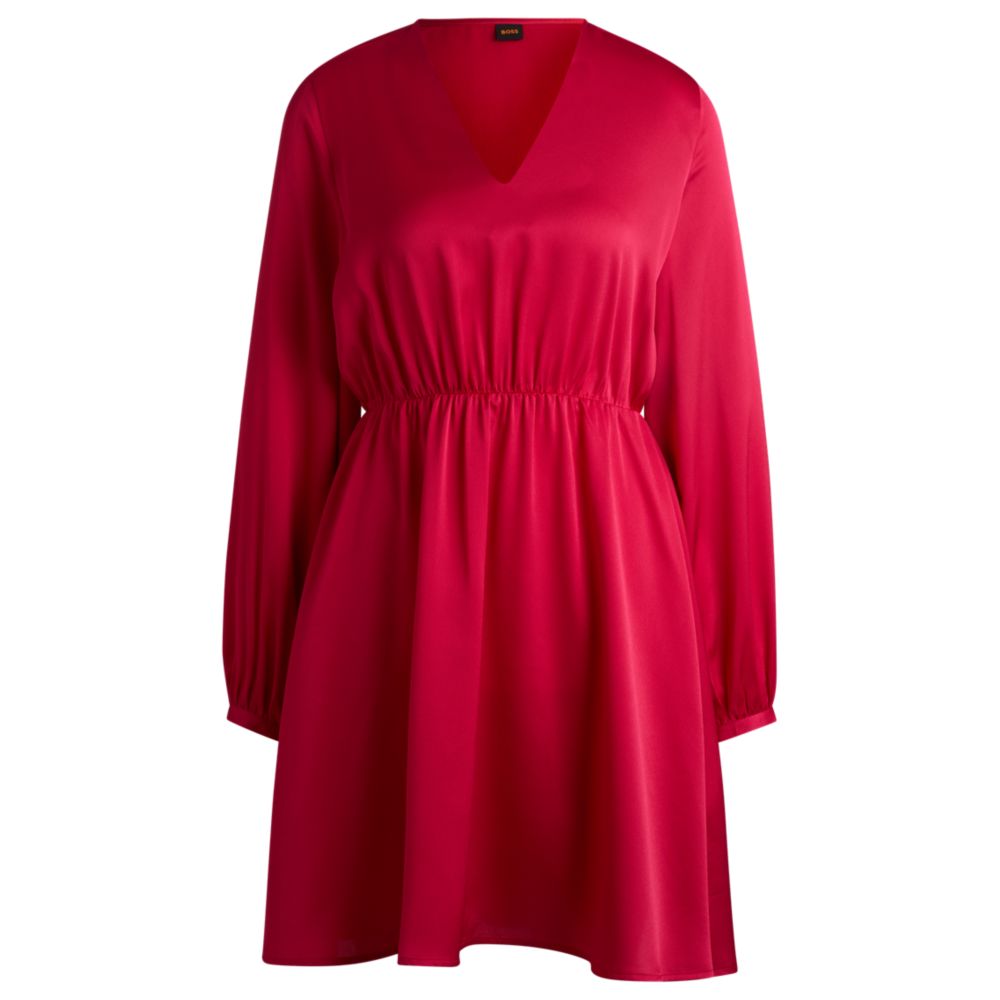 Платье с V-образным вырезом из кованого атласа BOSS, розовый
Платье с V-образным вырезом из кованого атласа BOSS, розовый