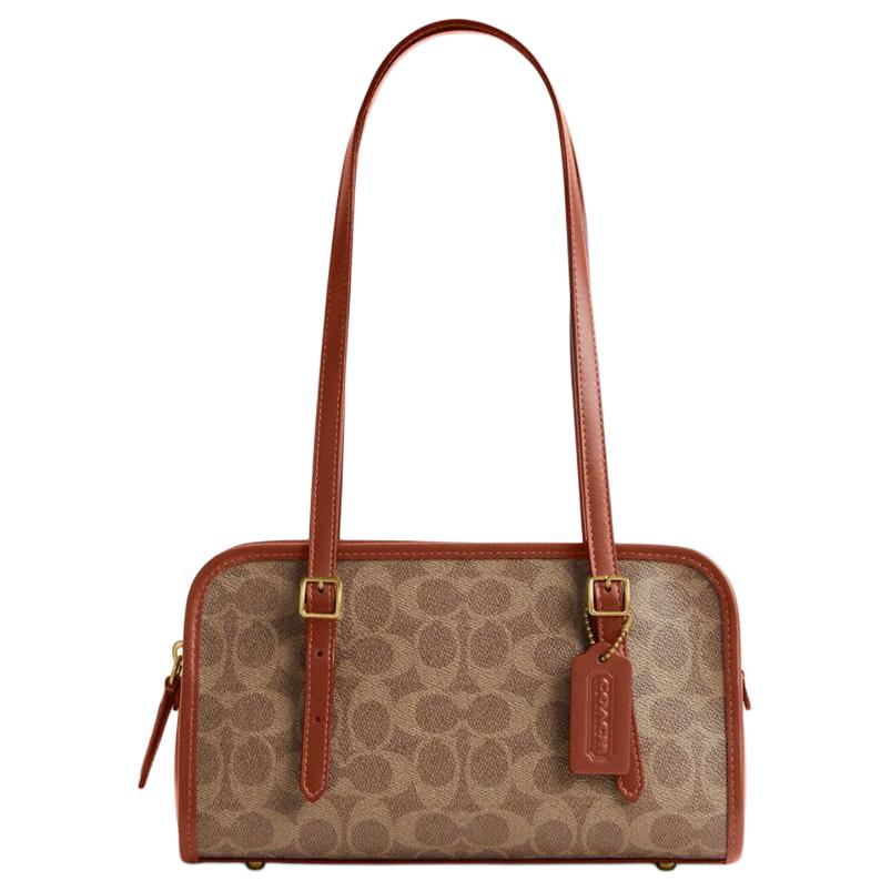 COACH Женская коричневая сумка через плечо из искусственной кожи среднего размера
COACH Женская коричневая сумка через плечо из искусственной кожи среднего размера