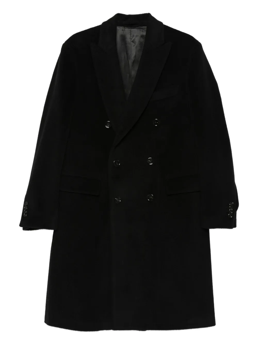 Двубортное шерстяное пальто Lardini, черный
Двубортное шерстяное пальто Lardini, черный