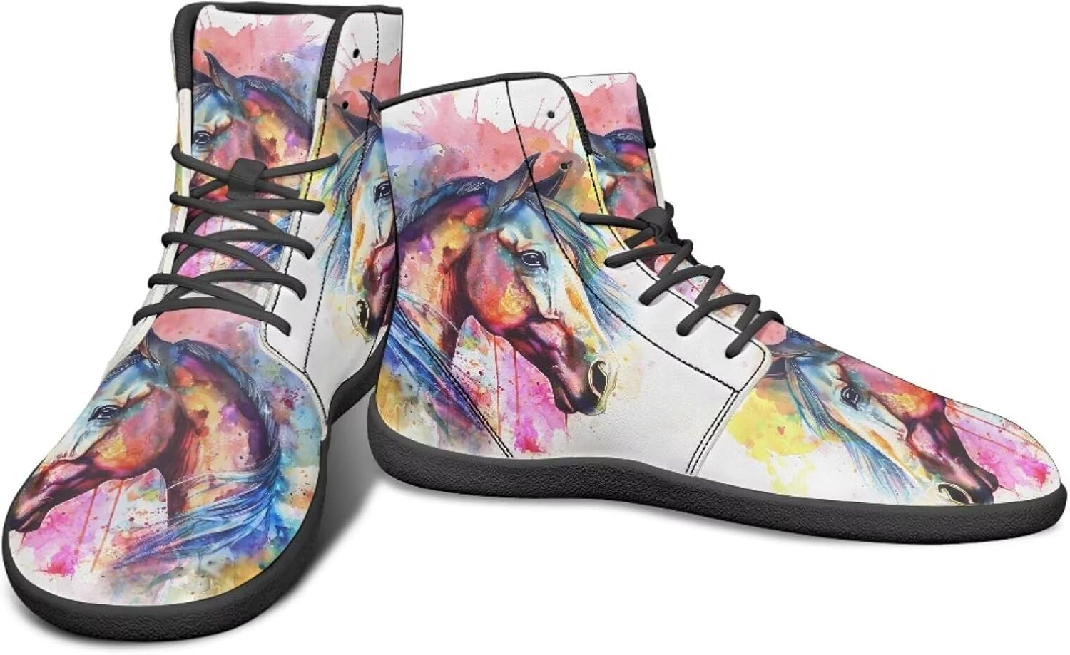 Мужские высокие кроссовки Animal Design с широким носком и резиновой подошвой для бега и с нулевым перепадом высоты, обеспечивающие ощущение поверхности Watdotory, Colourful Watercolour Horses Print
Мужские высокие кроссовки Animal Design с широким носком и резиновой подошвой для бега и с нулевым перепадом высоты, обеспечивающие ощущение поверхности Watdotory, Colourful Watercolour Horses Print