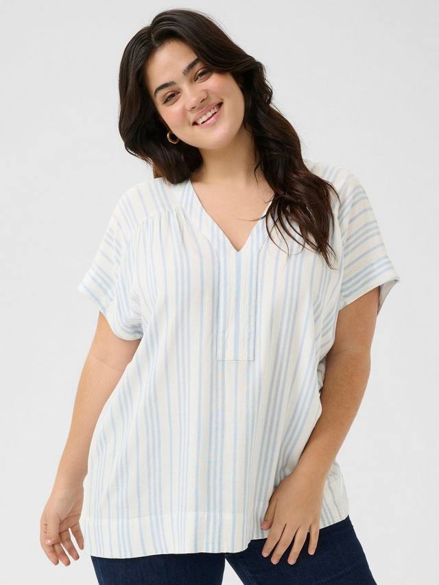 Топ-крылышко из льняной смеси в полоску от mille KAFFE Curve, синий/разноцветный
Топ-крылышко из льняной смеси в полоску от mille KAFFE Curve, синий/разноцветный