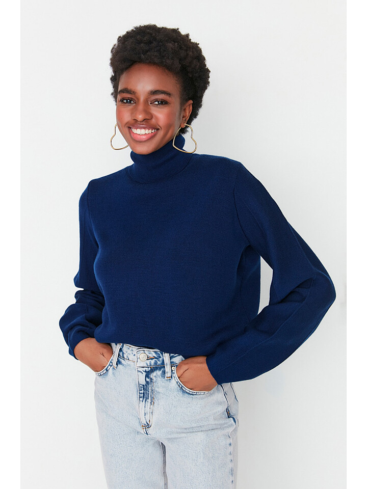 Свитер trendyol Rollkragen, темно-синий
Свитер trendyol Rollkragen, темно-синий