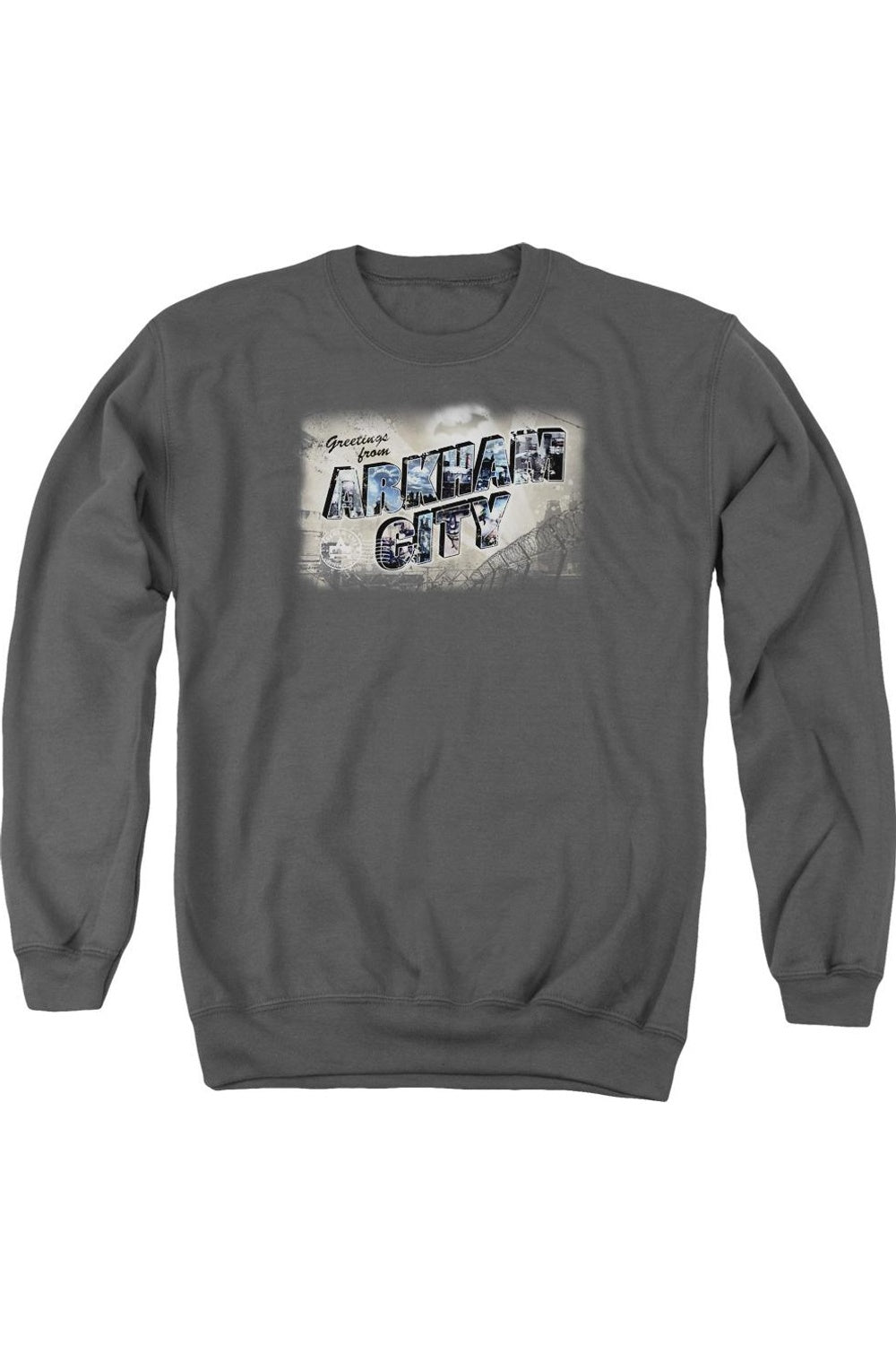 Толстовка Batman Arkham City Greetings From Arkham для взрослых с круглым вырезом Gildan, цвет charcoal
Толстовка Batman Arkham City Greetings From Arkham для взрослых с круглым вырезом Gildan, цвет charcoal