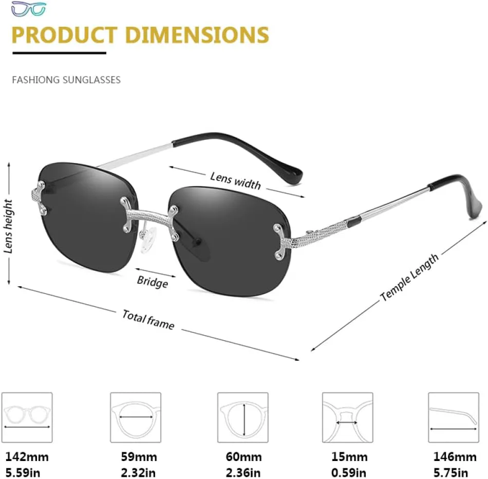 Солнцезащитные очки без оправы для женщин, модные, роскошные, квадратные, в стиле стимпанк, женские, с защитой от УФ-излучения UV400, мужские MUTYNE, Gradient Gray
Солнцезащитные очки без оправы для женщин, модные, роскошные, квадратные, в стиле стимпанк, женские, с защитой от УФ-излучения UV400, мужские MUTYNE, Gradient Gray