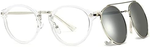 Женские солнцезащитные очки, круглые, с металлическим зажимом, солнцезащитные очки в стиле ретро, мужские очки с защитой от УФ-излучения UV400, прозрачные очки MTZJH, Clear Silver
Женские солнцезащитные очки, круглые, с металлическим зажимом, солнцезащитные очки в стиле ретро, мужские очки с защитой от УФ-излучения UV400, прозрачные очки MTZJH, Clear Silver