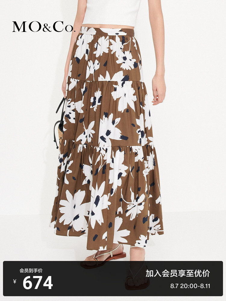 Юбка длинная Moco с высокой талией, коричневый / белый
Юбка длинная Moco с высокой талией, коричневый / белый