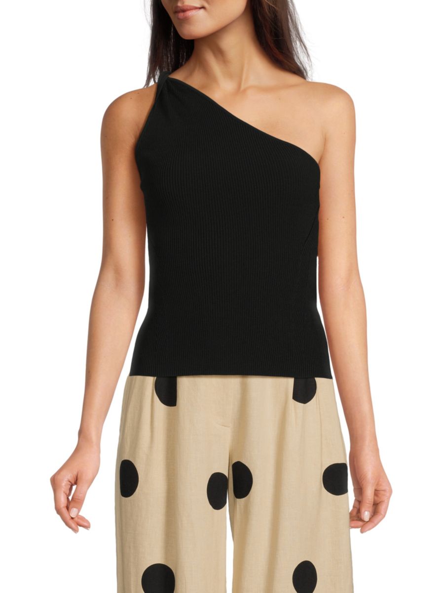 Топ Giselle из трикотажного полотна с одним плечом в рубчик Tanya Taylor, черный
Топ Giselle из трикотажного полотна с одним плечом в рубчик Tanya Taylor, черный