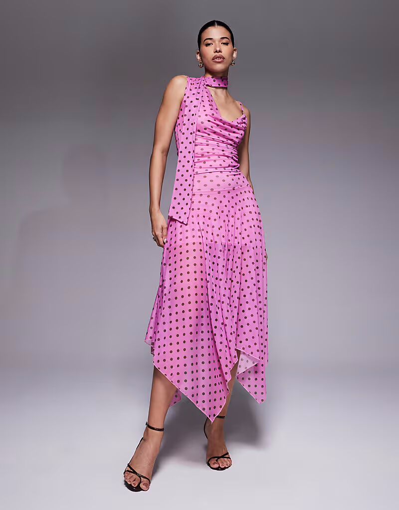 Эксклюзивная юбка-макси из обтягивающей сетки с феерическим подолом в розовый и коричневый горошек Kaiia
Эксклюзивная юбка-макси из обтягивающей сетки с феерическим подолом в розовый и коричневый горошек Kaiia