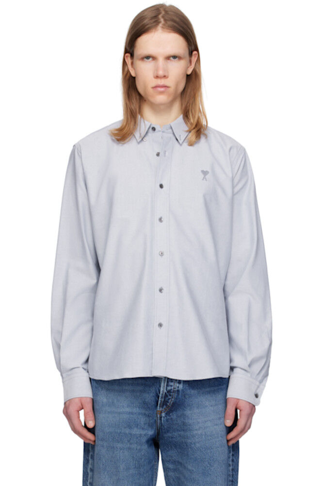 Синяя хлопковая рубашка на пуговицах Ami de Coeur AMI Paris
Синяя хлопковая рубашка на пуговицах Ami de Coeur AMI Paris