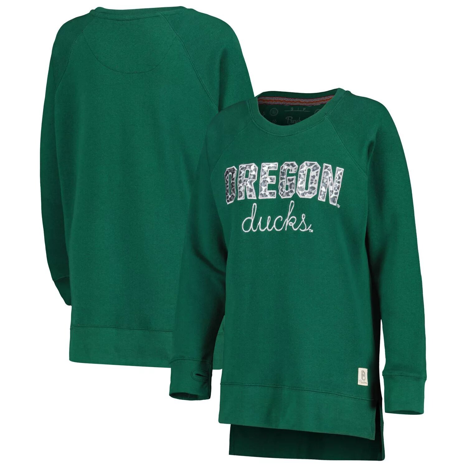 Женский пуловер реглан с принтом Pressbox Green Oregon Ducks Steamboat и животным толстовка
Женский пуловер реглан с принтом Pressbox Green Oregon Ducks Steamboat и животным толстовка
