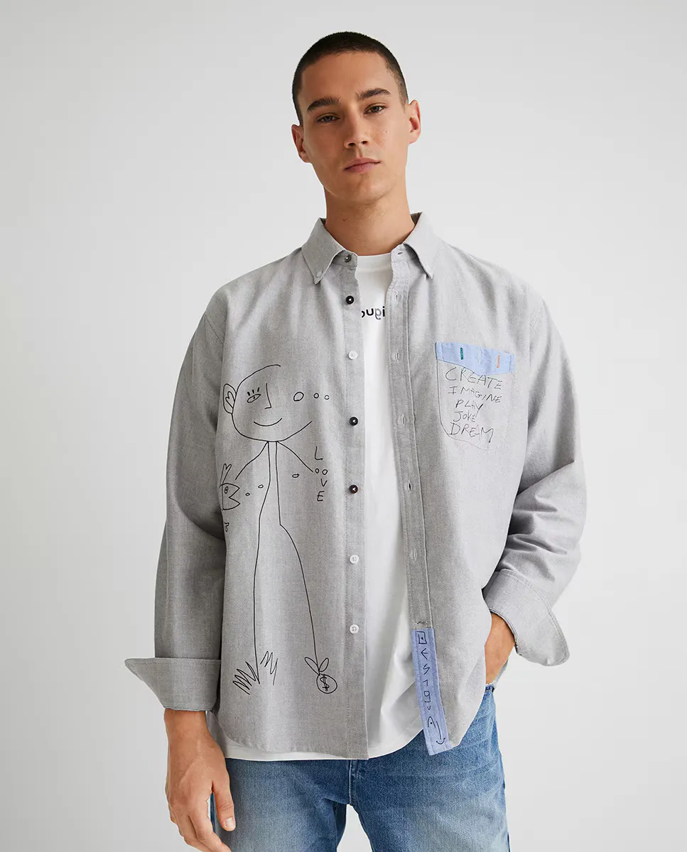 Иллюстрация рубашки каменного человека Desigual, цвет Piedra
Иллюстрация рубашки каменного человека Desigual, цвет Piedra