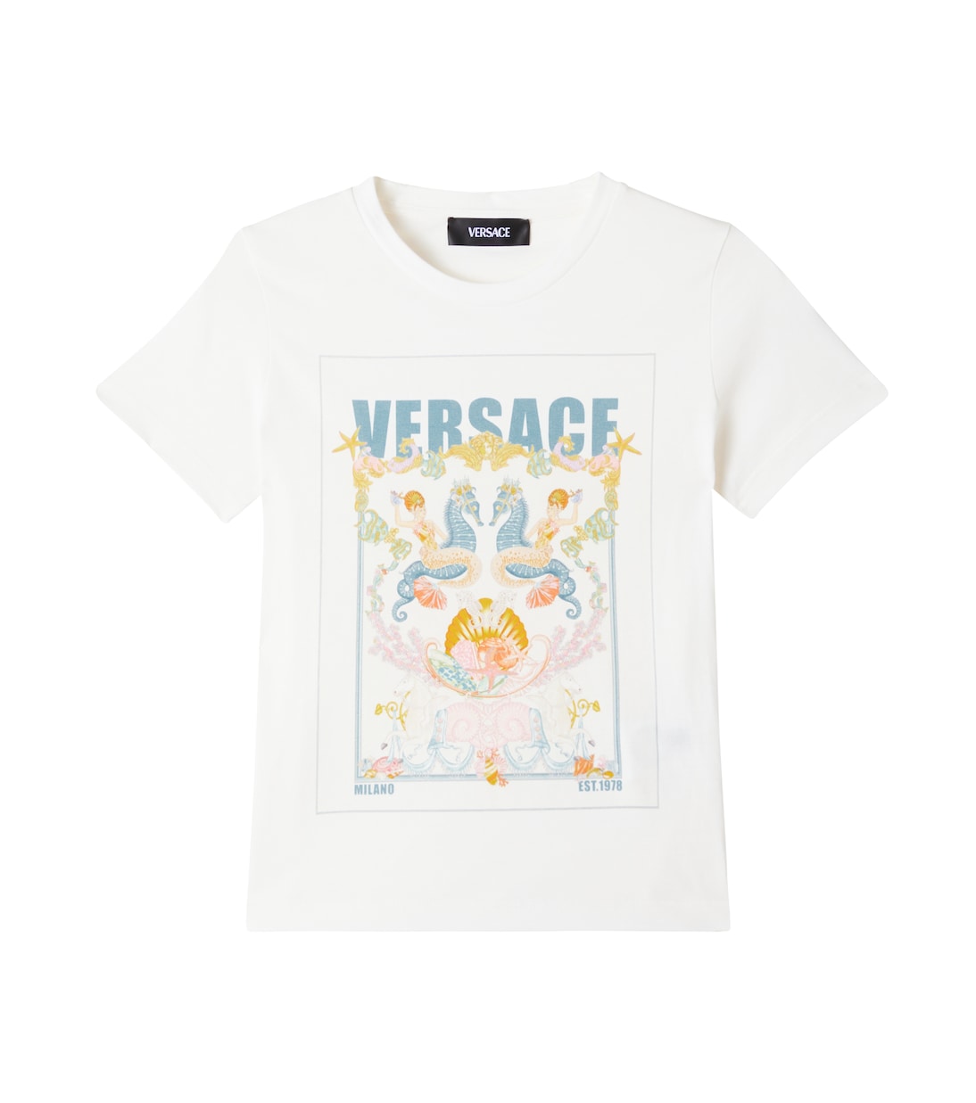 Футболка из хлопкового джерси с принтом Versace Kids, White+Multicolor
Футболка из хлопкового джерси с принтом Versace Kids, White+Multicolor