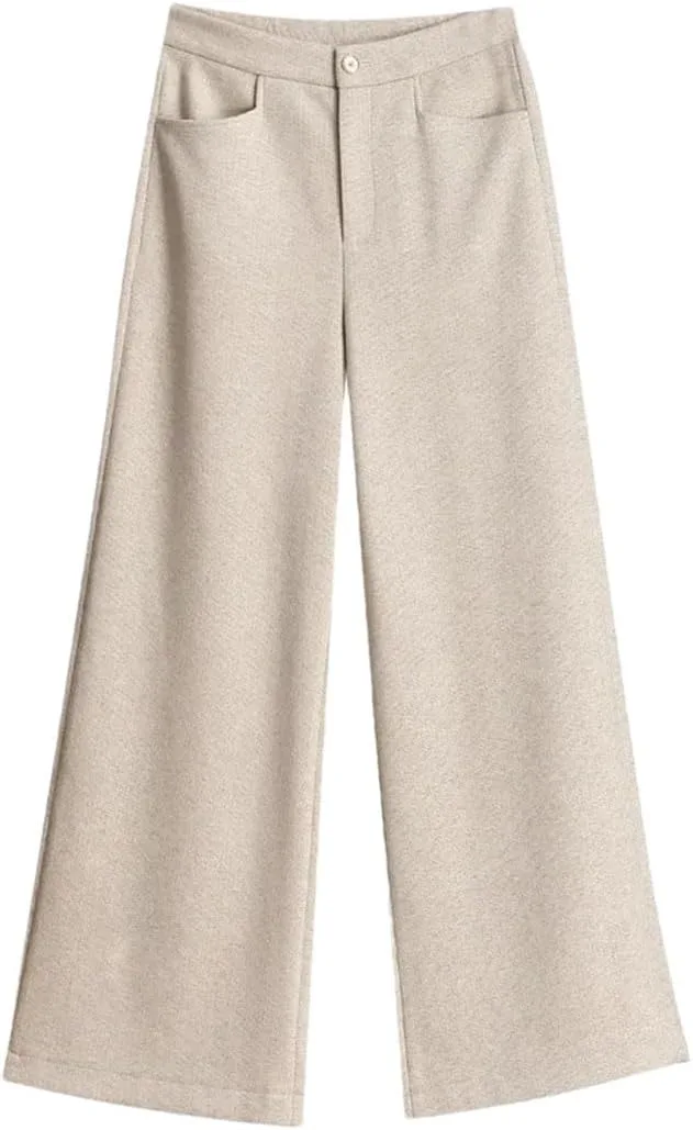 Женские шерстяные брюки с широкими штанинами и эластичным поясом
Женские шерстяные брюки с широкими штанинами и эластичным поясом