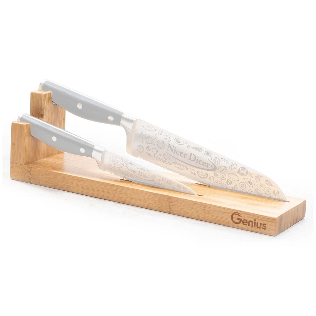 Блок ножей Genius Nicer Dicer Knife Изготовлен из прочного бамбука для хранения универсальных ножей; А21366
Блок ножей Genius Nicer Dicer Knife Изготовлен из прочного бамбука для хранения универсальных ножей; А21366