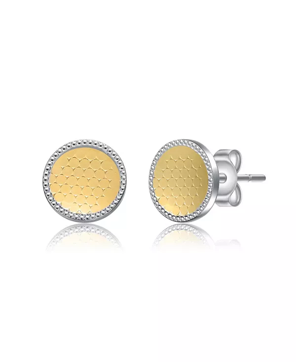 Двухцветные круглые серьги-гвоздики с медальонами из милгрэйна, покрытые белым золотом и 14-каратным золотом Rachel Glauber, gold
Двухцветные круглые серьги-гвоздики с медальонами из милгрэйна, покрытые белым золотом и 14-каратным золотом Rachel Glauber, gold