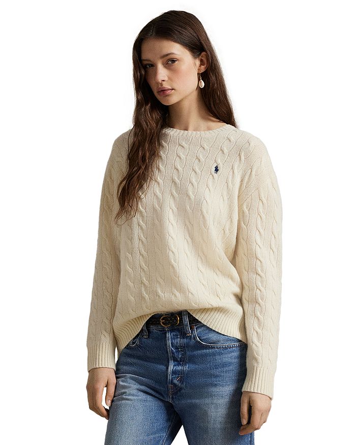 Шерстяной кашемировый свитер с круглым вырезом Cable Ralph Lauren, белый
Шерстяной кашемировый свитер с круглым вырезом Cable Ralph Lauren, белый