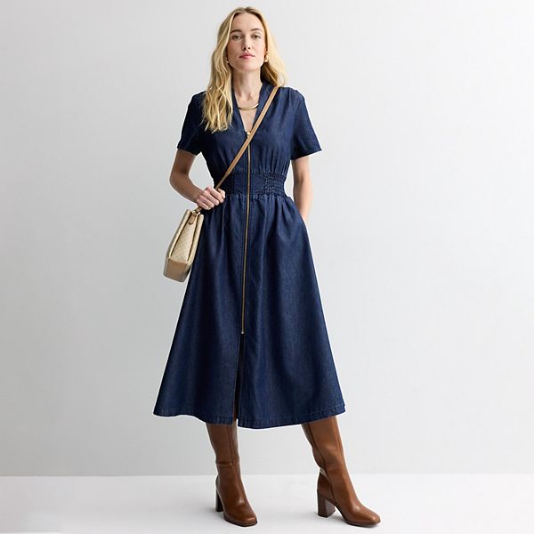 Женское платье миди на молнии спереди Nine West, Mid Blue Denim Wash
Женское платье миди на молнии спереди Nine West, Mid Blue Denim Wash