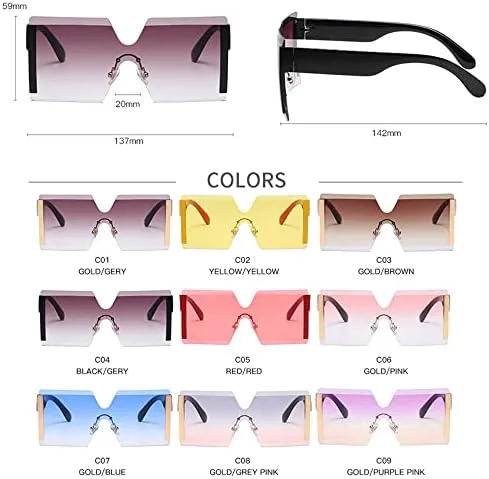 Большие солнцезащитные очки для женщин, без оправы, с плоской верхней частью, винтажные солнцезащитные очки с градиентом, защита от УФ-излучения UV400 MTZJH, 3
Большие солнцезащитные очки для женщин, без оправы, с плоской верхней частью, винтажные солнцезащитные очки с градиентом, защита от УФ-излучения UV400 MTZJH, 3