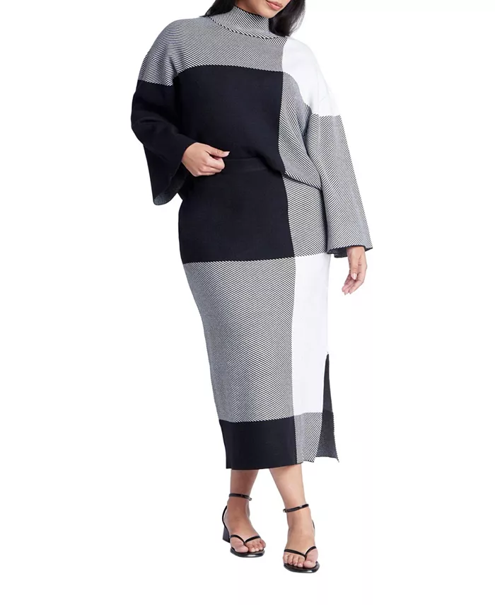 Женская юбка-свитер больших размеров с интарсией ELOQUII, мультиколор
Женская юбка-свитер больших размеров с интарсией ELOQUII, мультиколор