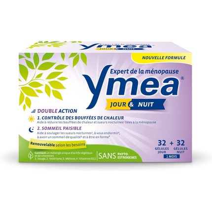 Дневная и ночная пищевая добавка для менопаузы с растительными активными ингредиентами Ymea
Дневная и ночная пищевая добавка для менопаузы с растительными активными ингредиентами Ymea