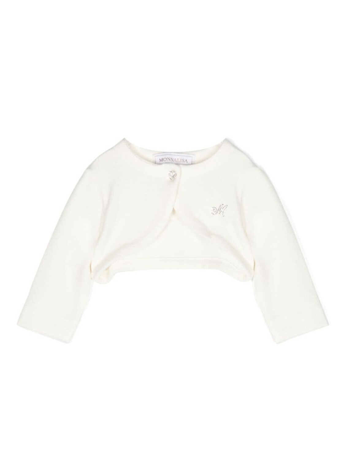 Monnalisa укороченный жакет с декорированным логотипом, нейтральный цвет 
Monnalisa укороченный жакет с декорированным логотипом, нейтральный цвет