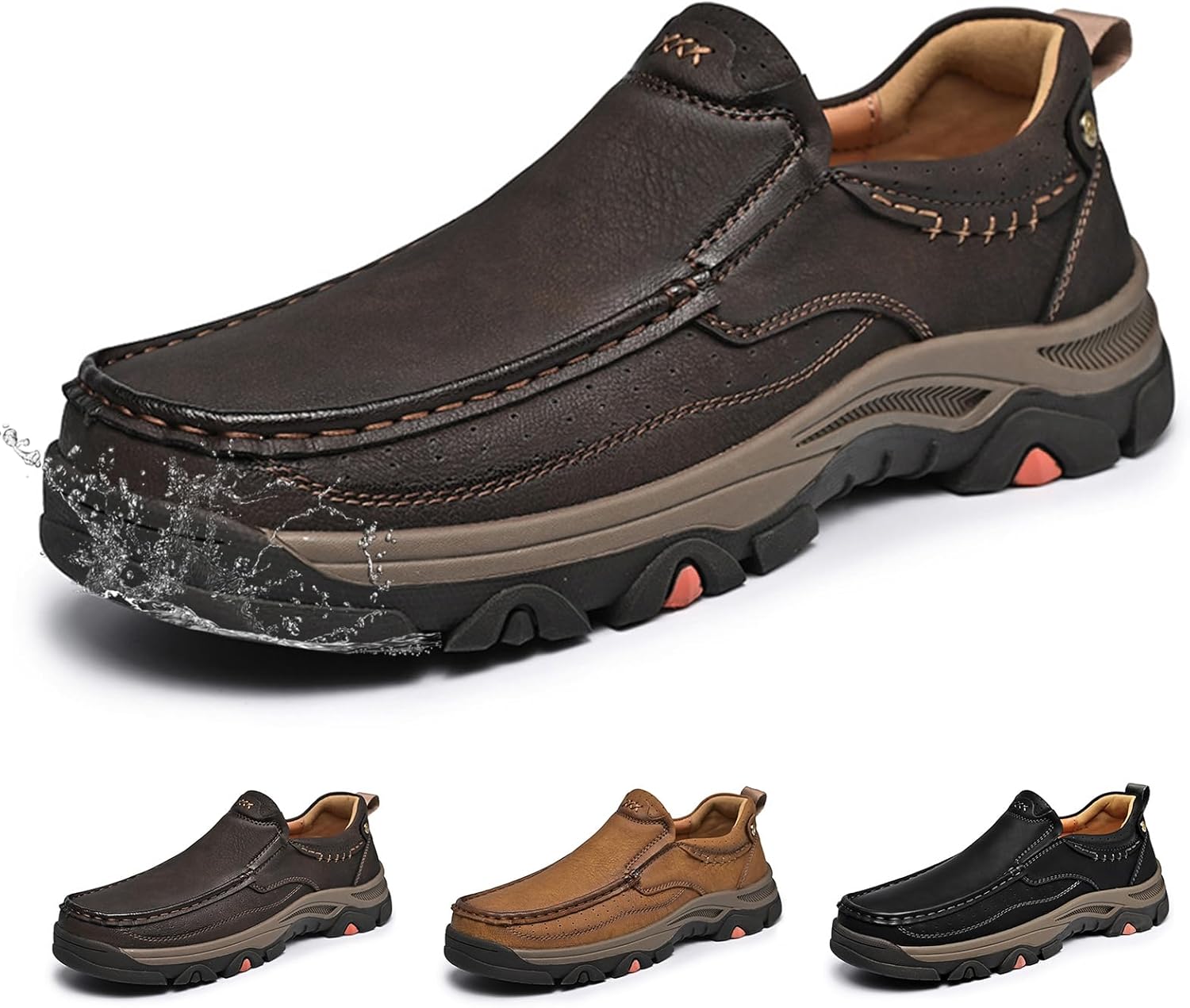 Мокасины для мужчин, повседневная обувь с легким надеванием, водонепроницаемые, удобные, широкие, для походов, легкие, дышащие кожаные мокасины, кроссовки для ходьбы Generic, коричневый
Мокасины для мужчин, повседневная обувь с легким надеванием, водонепроницаемые, удобные, широкие, для походов, легкие, дышащие кожаные мокасины, кроссовки для ходьбы Generic, коричневый