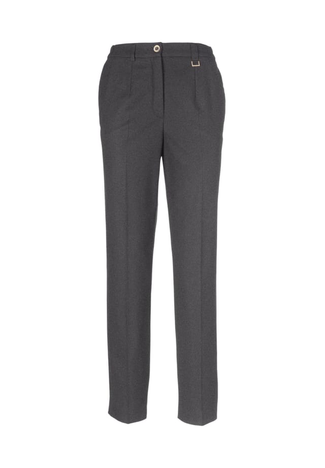 Короткий размер: удобные брюки Anna со стрелками Goldner, серый 
Короткий размер: удобные брюки Anna со стрелками Goldner, серый