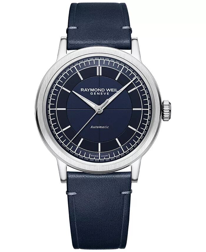 Мужские швейцарские автоматические часы Millesime с синим кожаным ремешком, 40 мм Raymond Weil
Мужские швейцарские автоматические часы Millesime с синим кожаным ремешком, 40 мм Raymond Weil