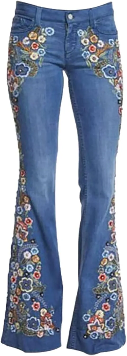 Джинсы Bell Bottom для женщин с цветочной вышивкой Jtvznmi
Джинсы Bell Bottom для женщин с цветочной вышивкой Jtvznmi