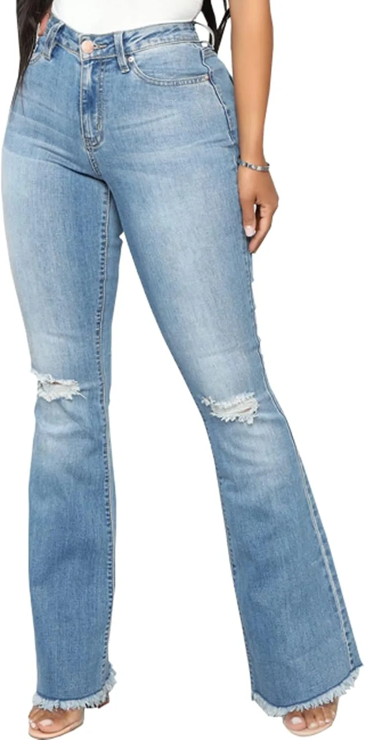 Винтажные джинсы Bell Bottom для женщин с высокой талией, рваными дырами и необработанным краем ZonJie
Винтажные джинсы Bell Bottom для женщин с высокой талией, рваными дырами и необработанным краем ZonJie