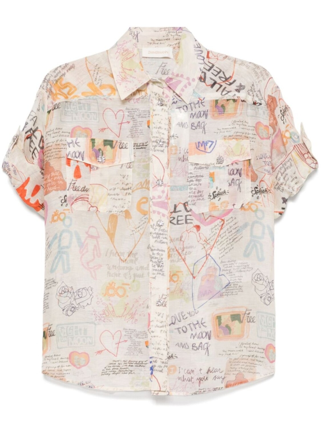 Рубашка с закатанными рукавами ZIMMERMANN, нейтральный цвет
Рубашка с закатанными рукавами ZIMMERMANN, нейтральный цвет