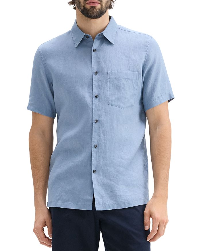 Рубашка Irving с короткими рукавами из расслабленного льна Theory, синий
Рубашка Irving с короткими рукавами из расслабленного льна Theory, синий