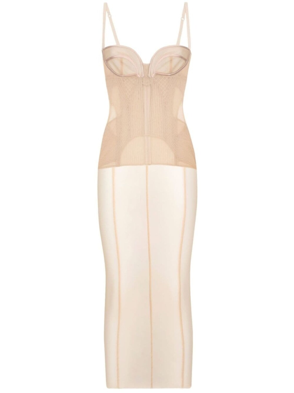 Dolce & Gabbana полупрозрачное платье-бюстье из тюля, серый