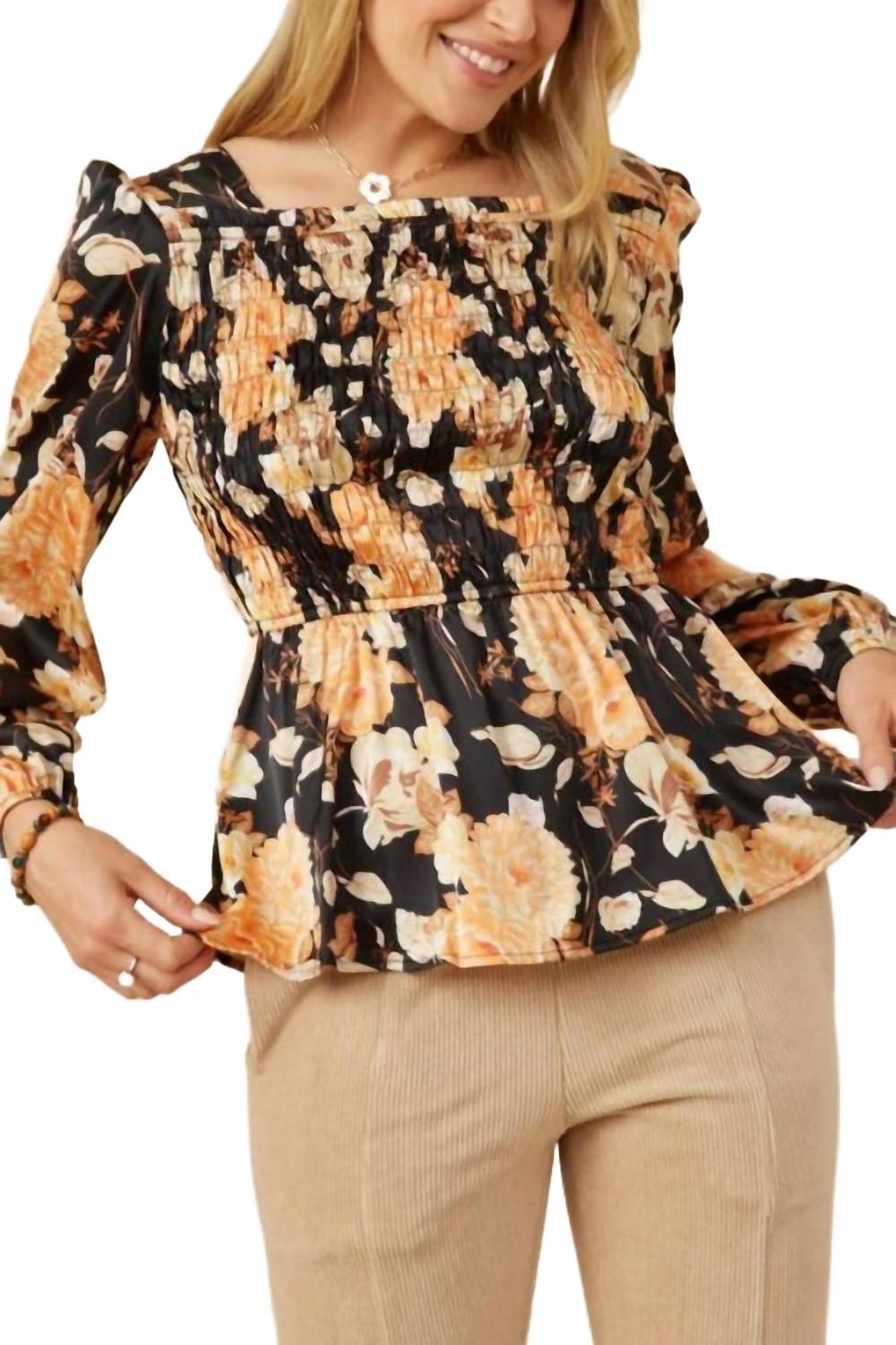 Топ с баской и цветочным принтом, черный Hayden La, черный
Топ с баской и цветочным принтом, черный Hayden La, черный