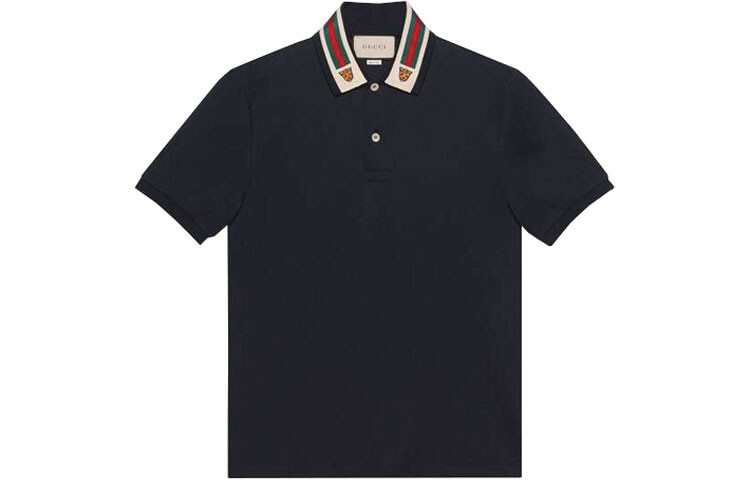 Рубашка поло мужская темно-синяя Gucci, темно-синий 
Рубашка поло мужская темно-синяя Gucci, темно-синий