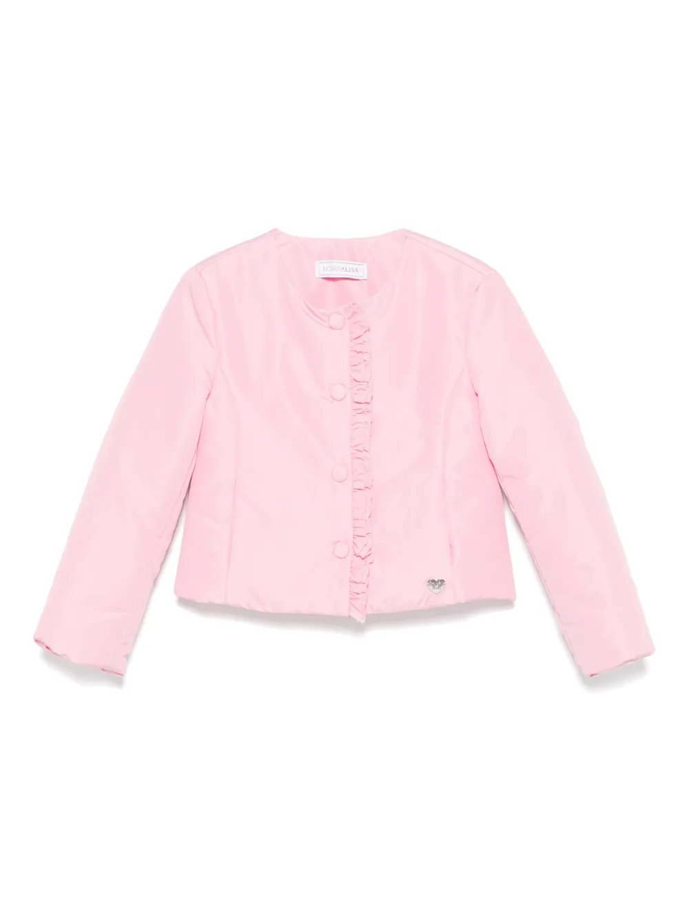 Пуховик с оборками Monnalisa, розовый
Пуховик с оборками Monnalisa, розовый