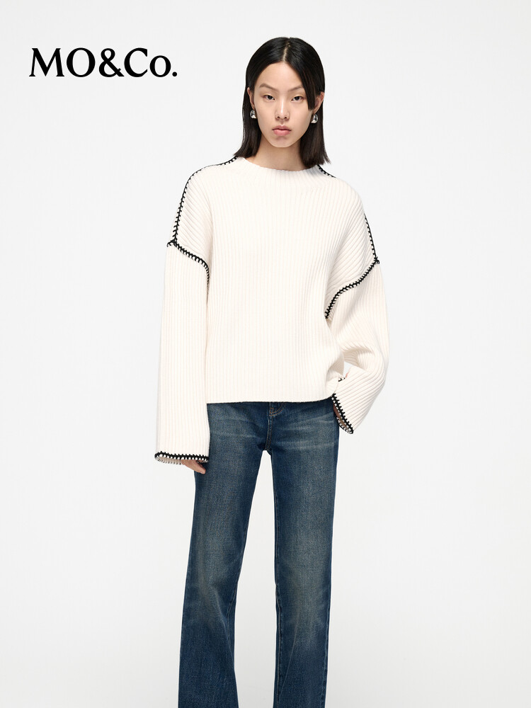 Свитер Moco с контрастным краем, кремовый
Свитер Moco с контрастным краем, кремовый