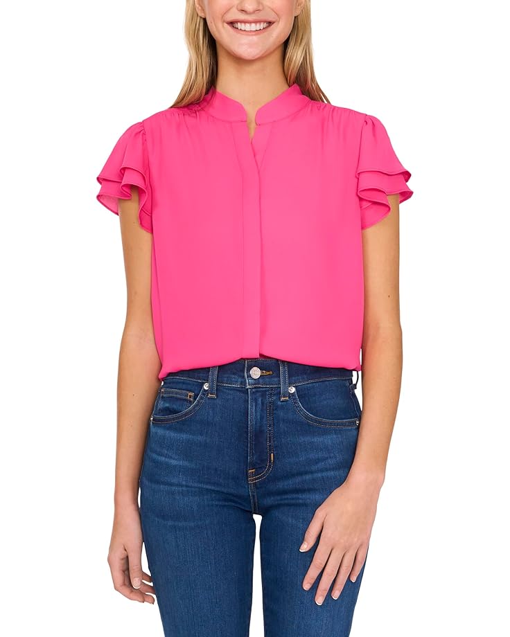 Блуза CeCe Double Flutter Short Sleeves Hidden Placket Blouse, цвет Bright Rose
Блуза CeCe Double Flutter Short Sleeves Hidden Placket Blouse, цвет Bright Rose