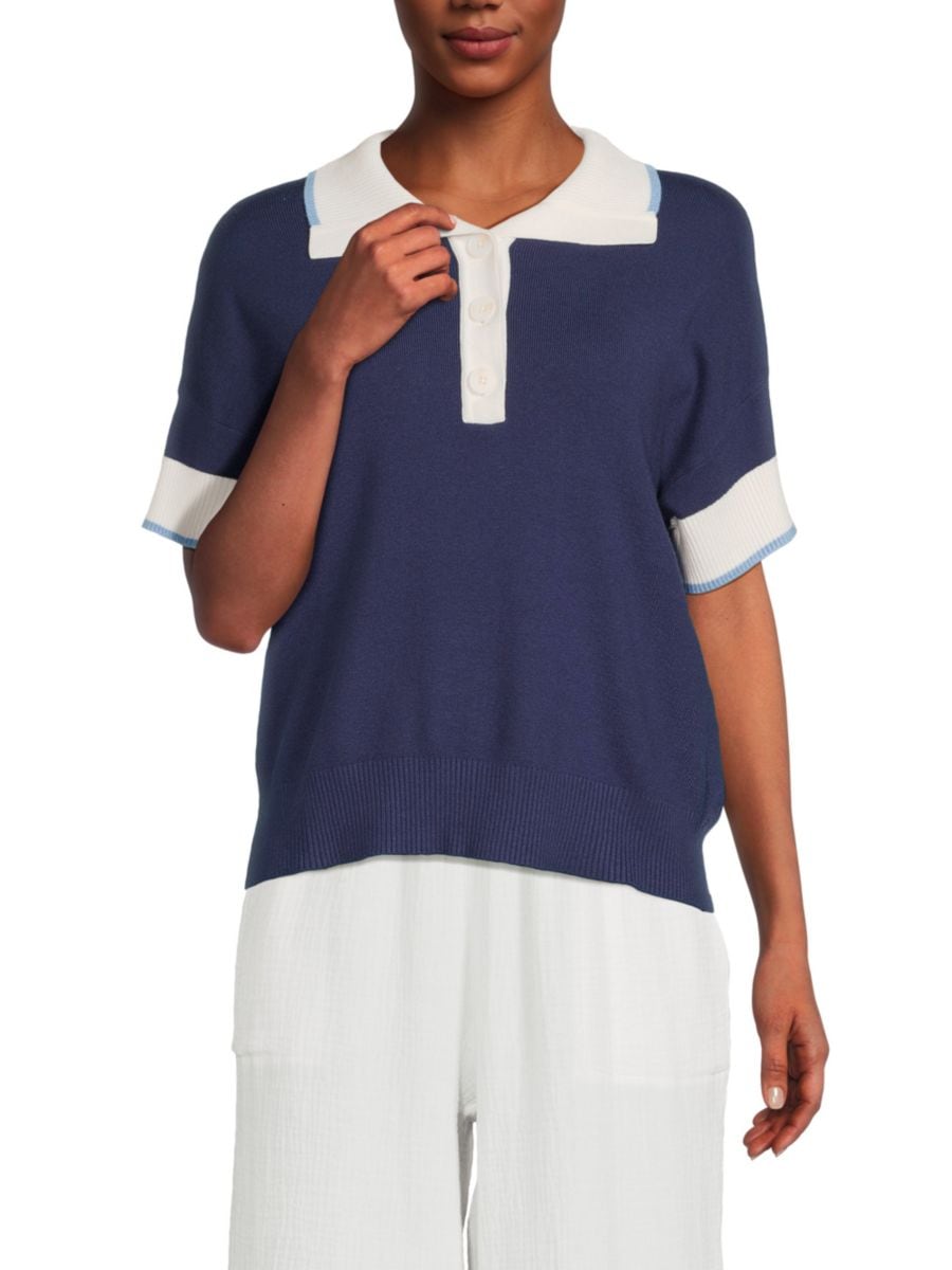 Свободное поло с контрастной отделкой Saks Fifth Avenue, цвет Navy Frost White
Свободное поло с контрастной отделкой Saks Fifth Avenue, цвет Navy Frost White