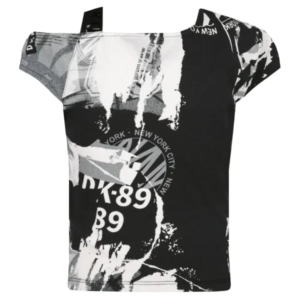 Необычная футболка обычного кроя Dkny, черный 
Необычная футболка обычного кроя Dkny, черный