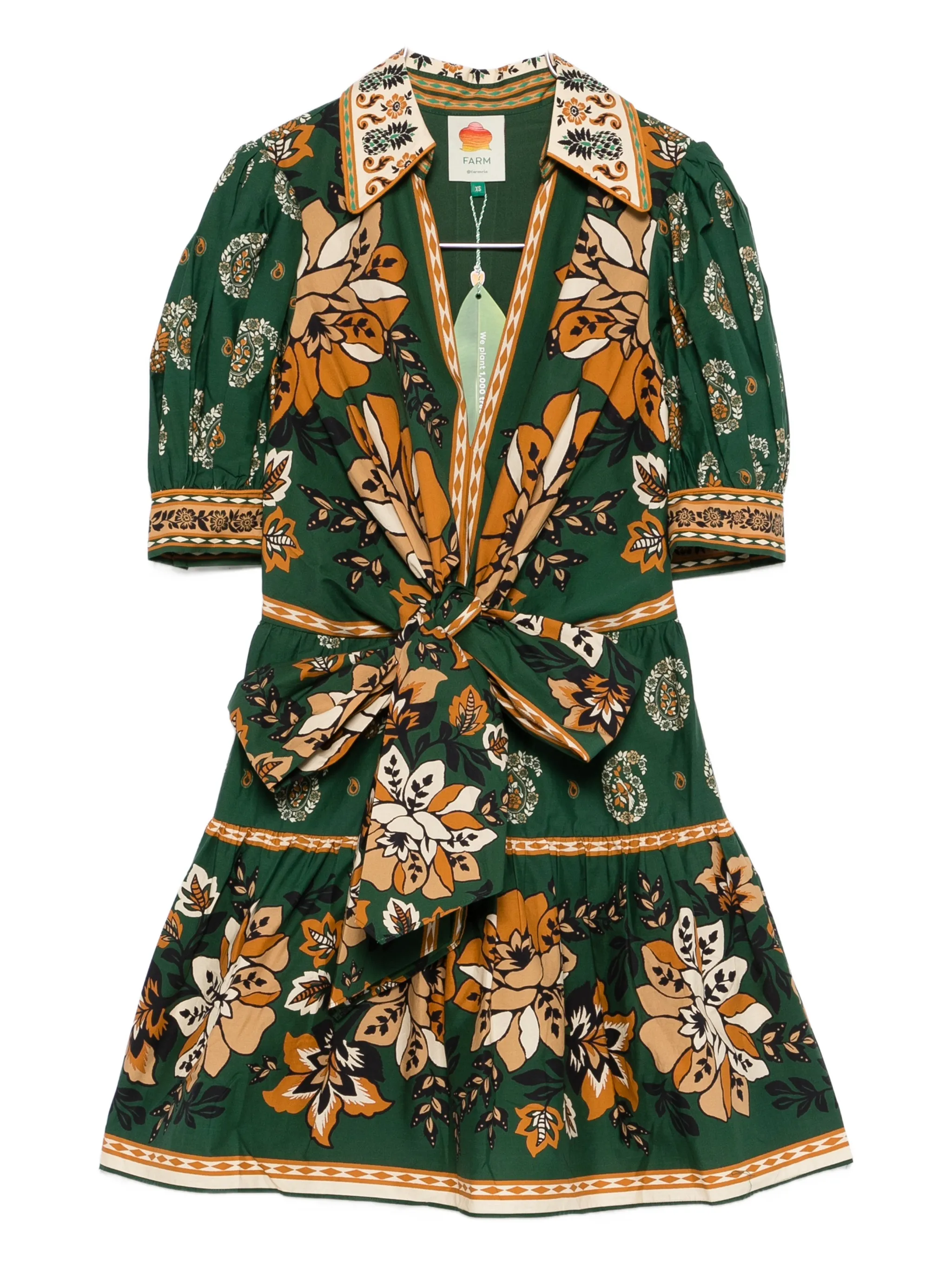 Платье-галстук с цветочным принтом Farm Rio, зеленый
Платье-галстук с цветочным принтом Farm Rio, зеленый